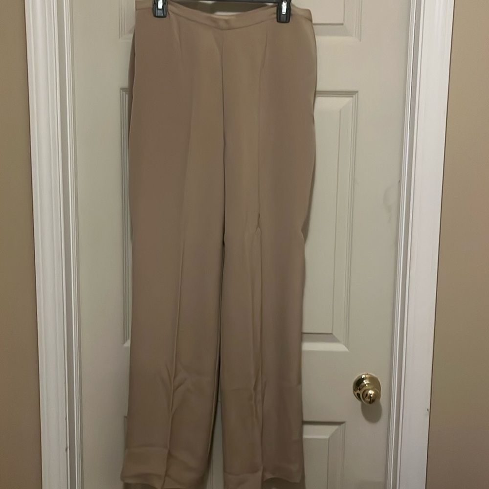 Tan like new vintage silk pants